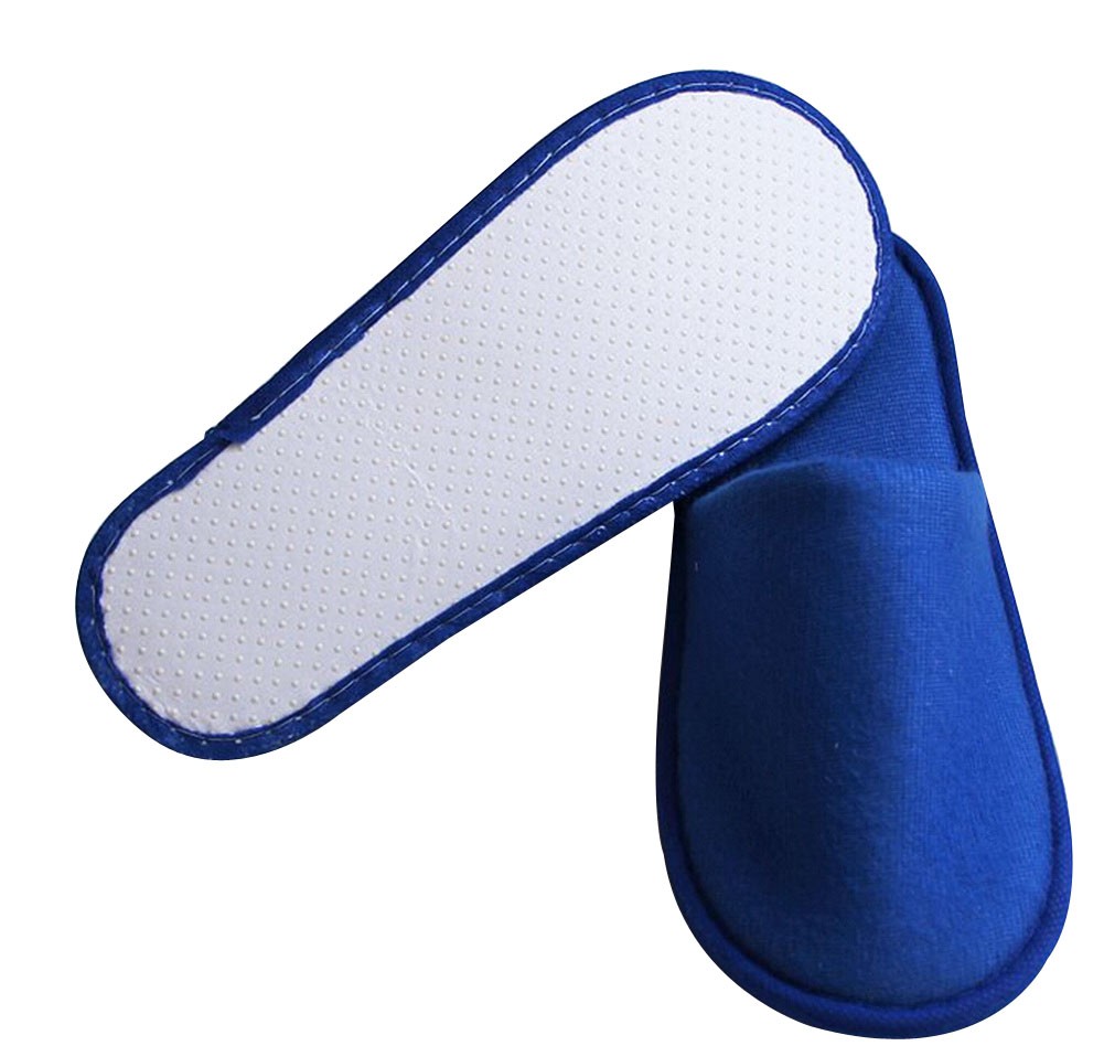 Disposable Closed Toe Spa Slippers One Size Non-skid Slippers [Deep Blue]