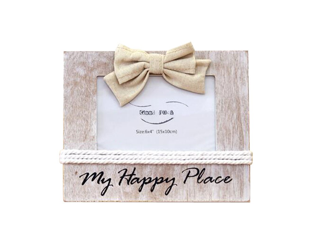 Retro Bow Wooden 6-inch Photo Frame Home Furnishings