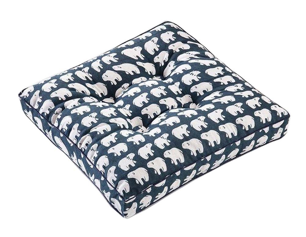 [Bear] Square Seat Cushion Floor Pillow Thickened Chair Pad Tatami