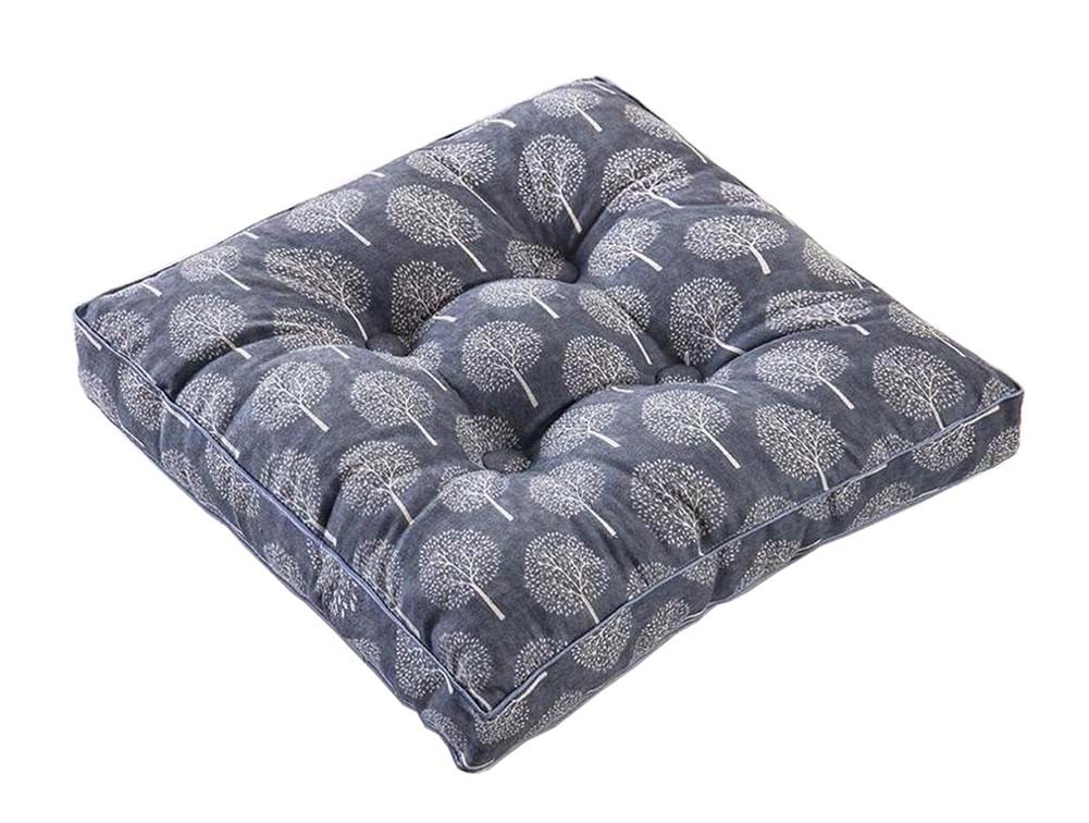 [Gray Tree] Square Seat Cushion Floor Pillow Thickened Chair Pad Tatami