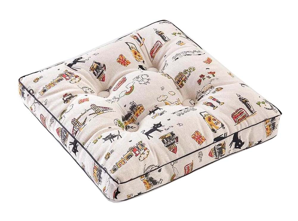 [Cat] Square Seat Cushion Floor Pillow Thickened Chair Pad Tatami