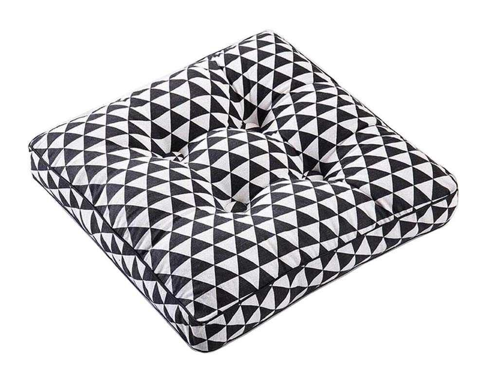 [Black&White] Square Seat Cushion Floor Pillow Thickened Chair Pad Tatami