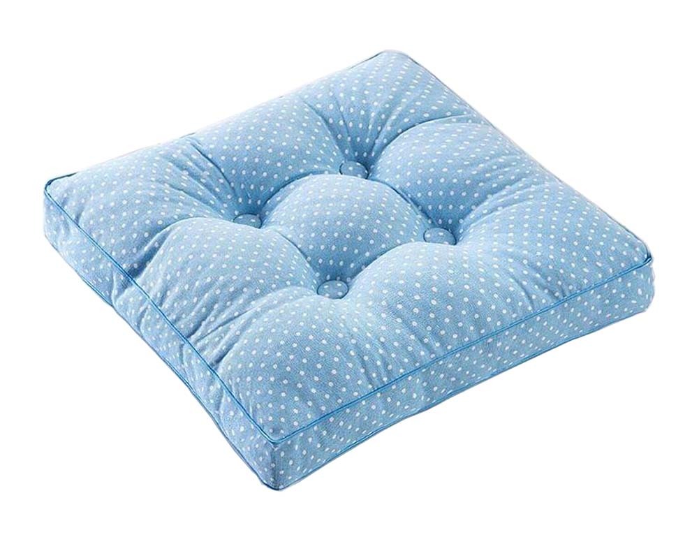 [Blue Dot] Square Seat Cushion Floor Pillow Thickened Chair Pad Tatami