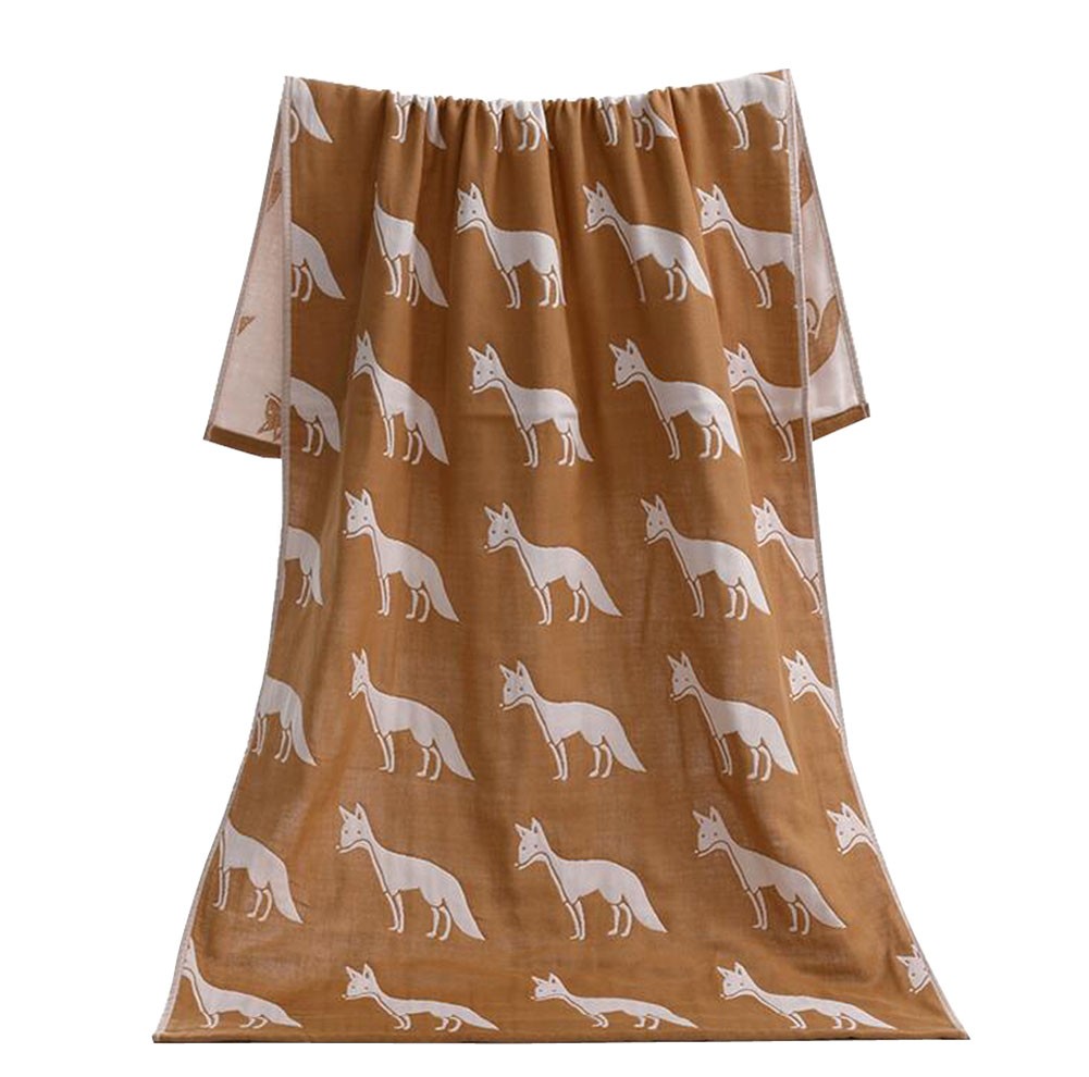 Cute Fox Pattern Children And Adults Cotton Beach Towel Bath Towel