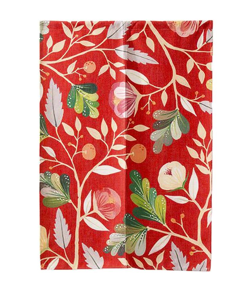 [Flower Red] Japanese Noren Curtain Entrance Curtain Doorway Curtain Wall Decor