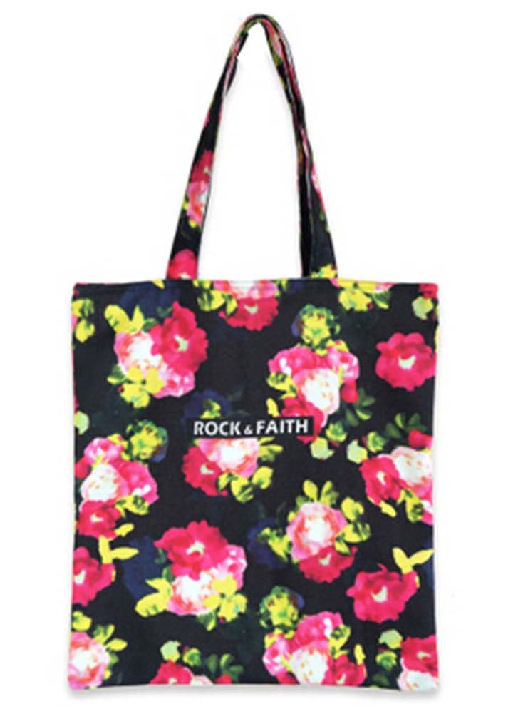 Women's Cotton Print Canvas Tote Shopping Beach Bag Handbags Fresh Vintage Flora