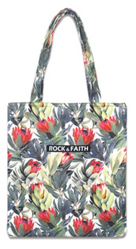 Women's Print Canvas Bag Tote  Beach Shopper Bag Shoulder Bag Red Flower