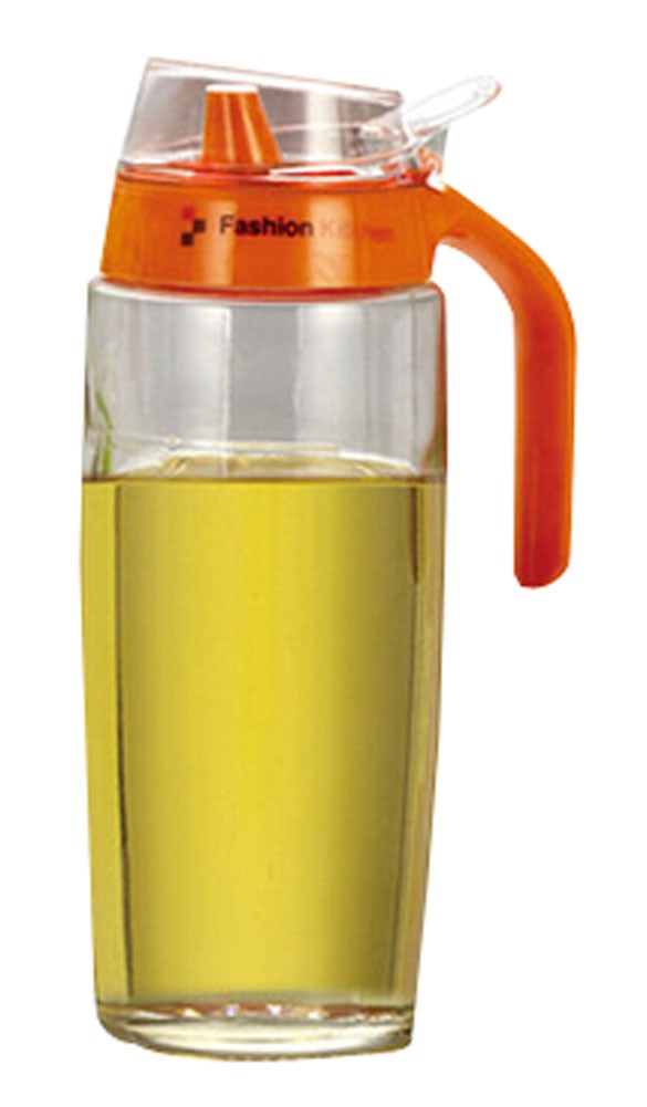 Creative Oil / Vinegar Cruet Square Glass Bottle  Orange