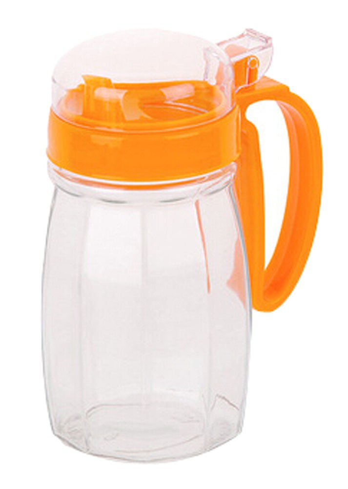 620ML Creative Kitchen Oil / Vinegar Cruet Square Glass Bottle Orange