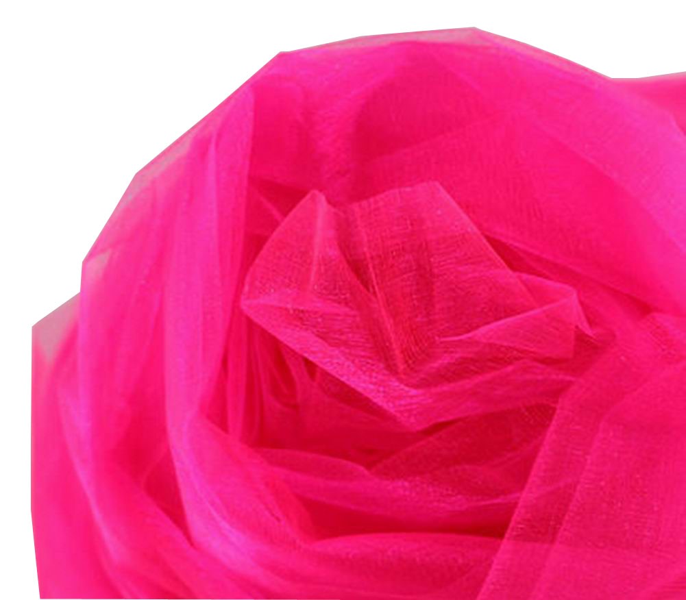 2 Sets Tulle Organza Fabric Yarn Wedding Party Decor Party DIY Supplies DarkPink