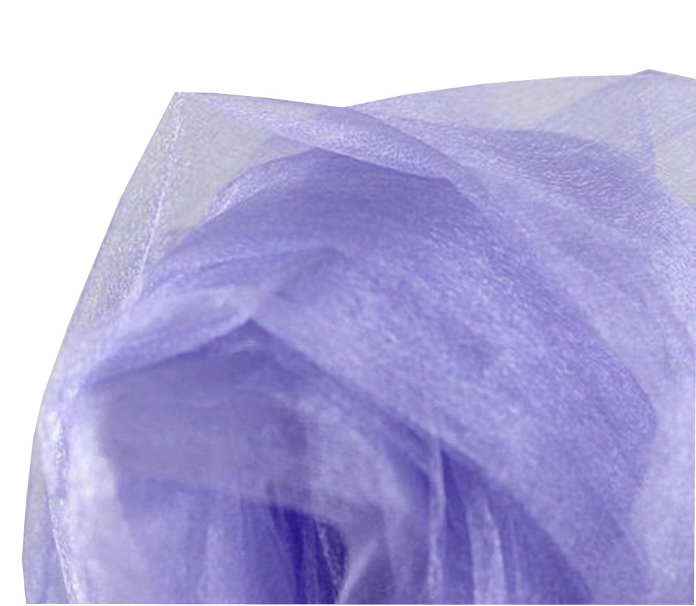 2 Sets Tulle Organza Fabric Yarn Wedding Party Decor DIY Supplies Light Purple