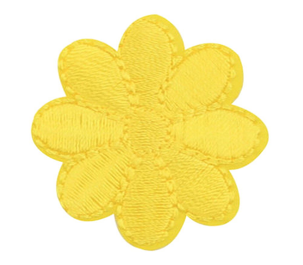 12PCS Embroidered Fabric Patches Sticker Iron Sew On Applique [Flower Yellow B]