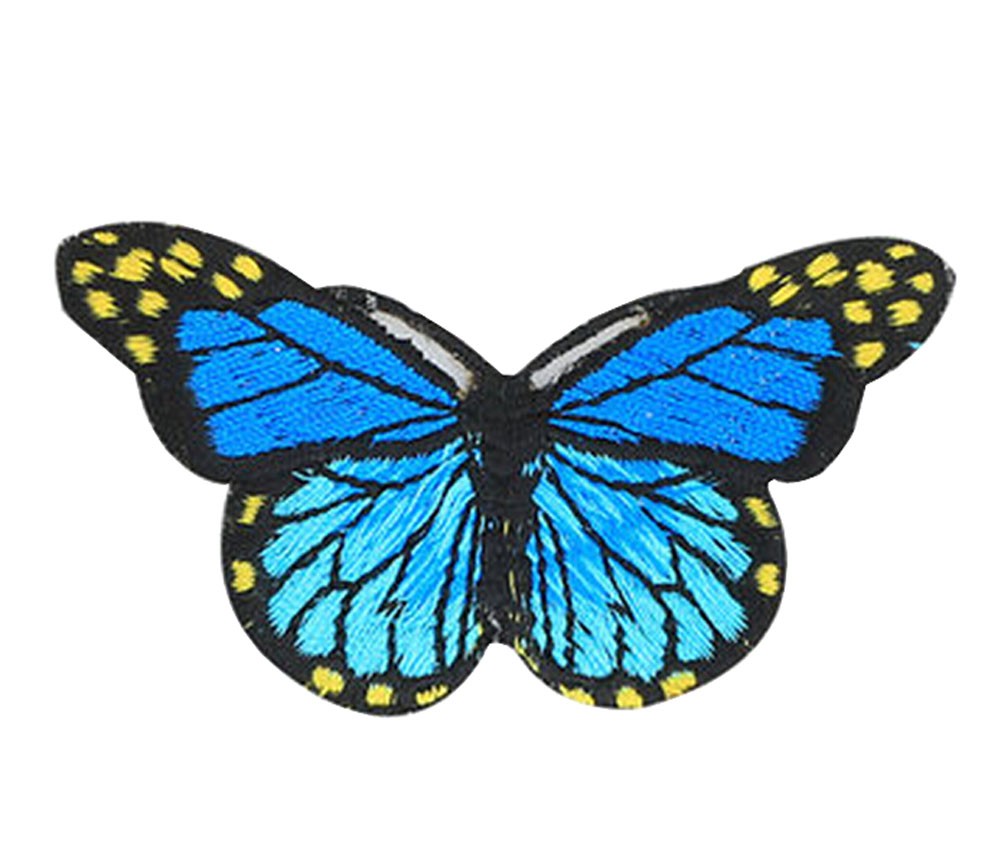 6PCS Embroidered Fabric Patches Sticker Iron Sew On Applique [Butterfly A]