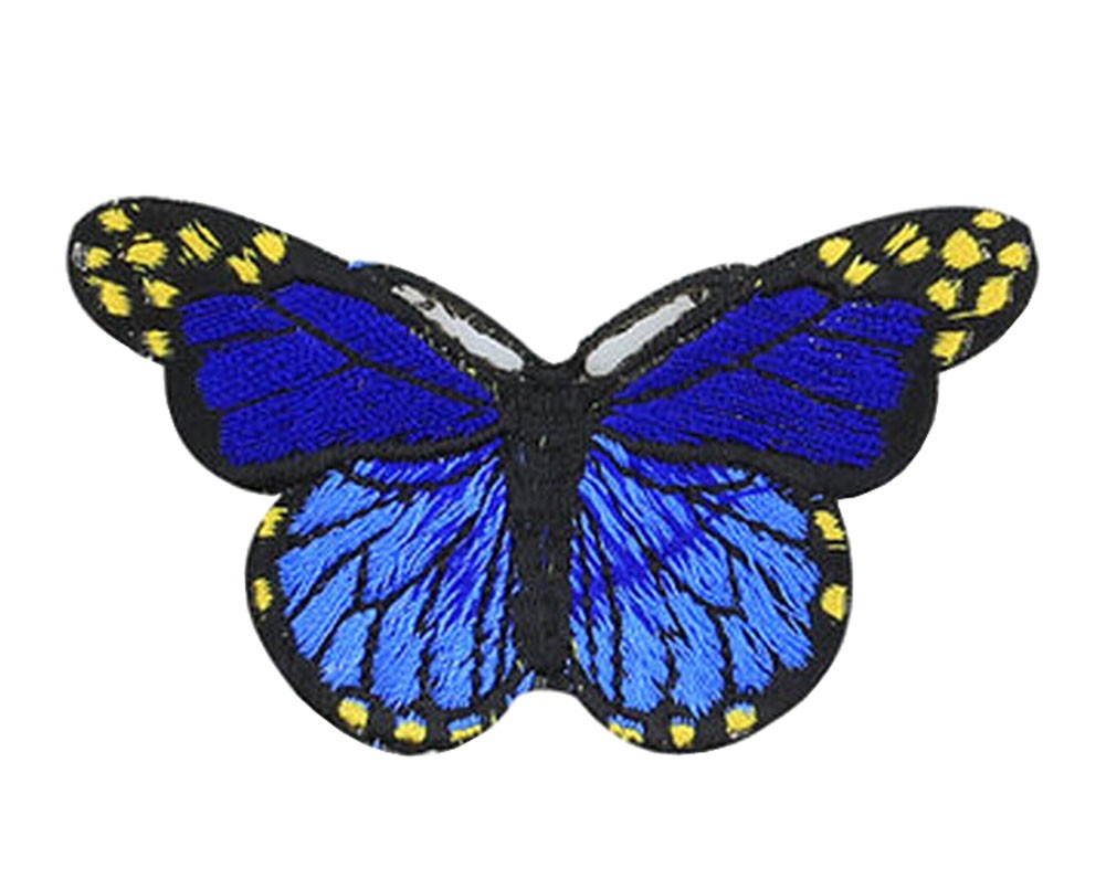 6PCS Embroidered Fabric Patches Sticker Iron Sew On Applique [Butterfly B]