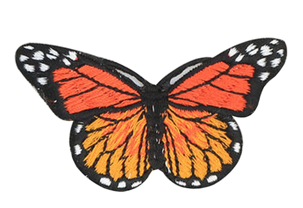 6PCS Embroidered Fabric Patches Sticker Iron Sew On Applique [Butterfly E]