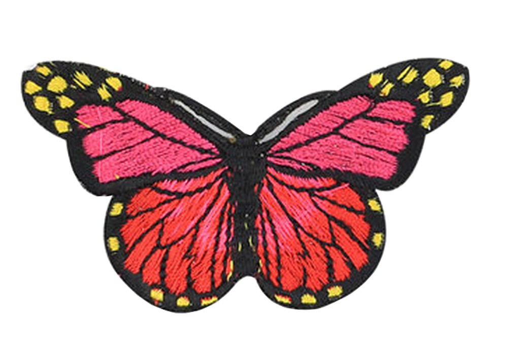 6PCS Embroidered Fabric Patches Sticker Iron Sew On Applique [Butterfly J]