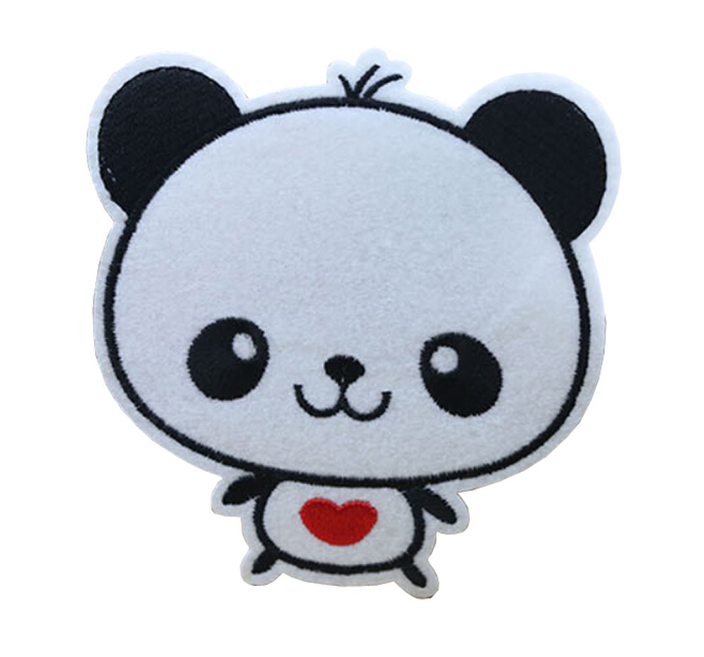10PCS Embroidered Fabric Patches Sticker Iron Sew On Applique [Panda E]