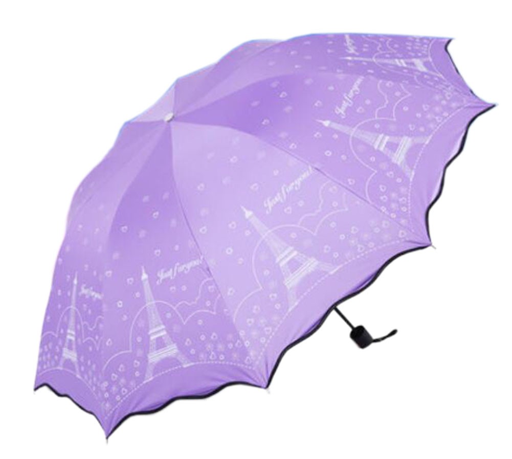 Purple Anti-UV Portable Umbrella Parasol Folding Sun/Rain Umbrella