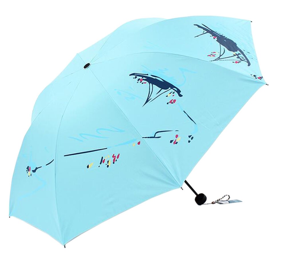 Cute Portable Umbrella [Blue] Foldable Anti-UV Parasol Sun/Rain Umbrella