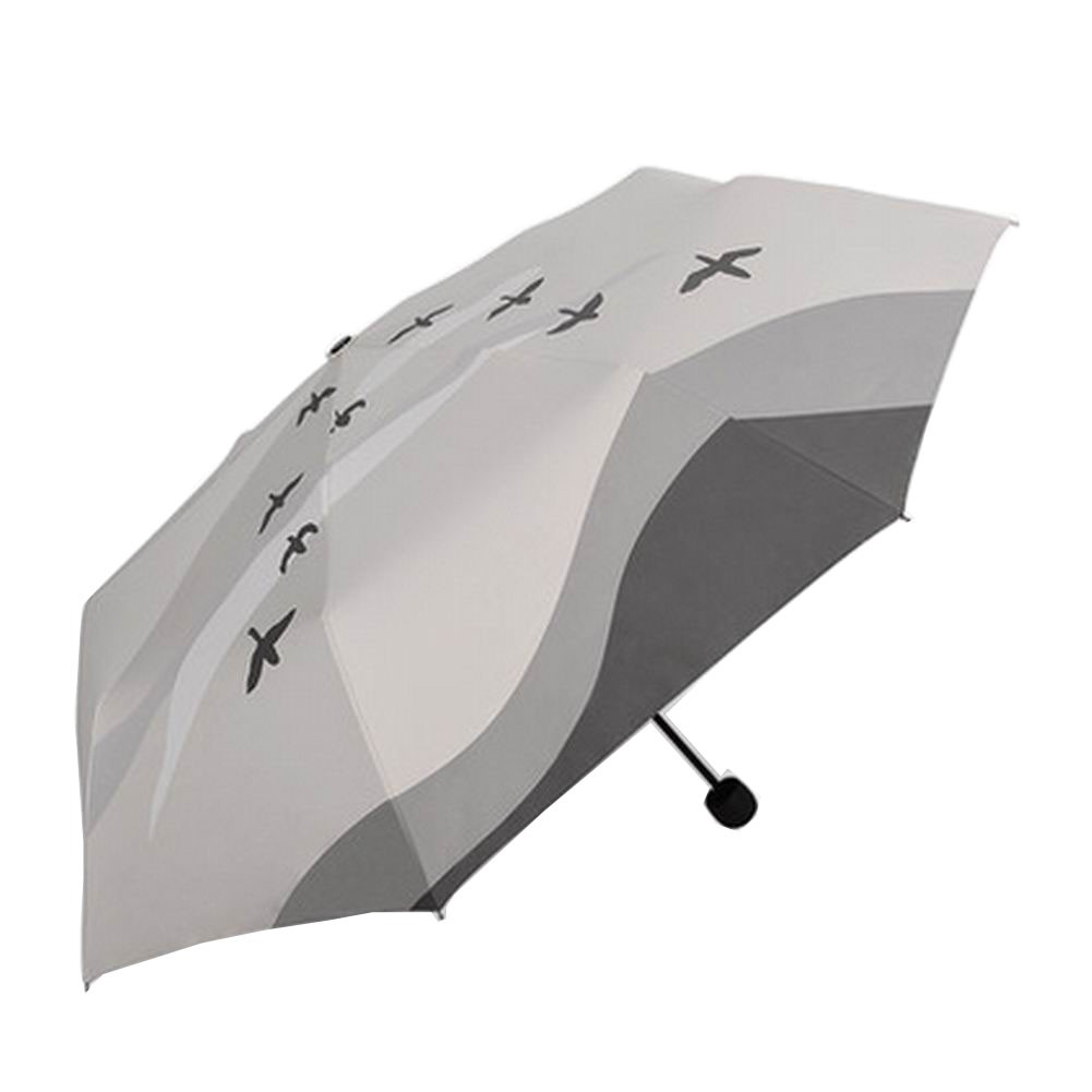 Fashion Creative Art Style Folding Vinyl Anti-UV Sun/Rain Umbrella Gray