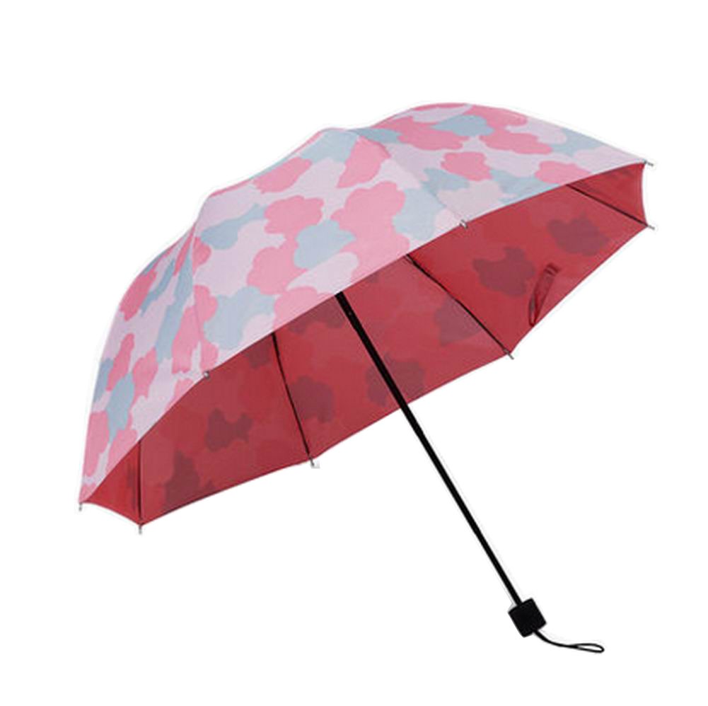 Fashion Creative Colorful Clouds Folding Anti-UV Sun/Rain Umbrella Pink