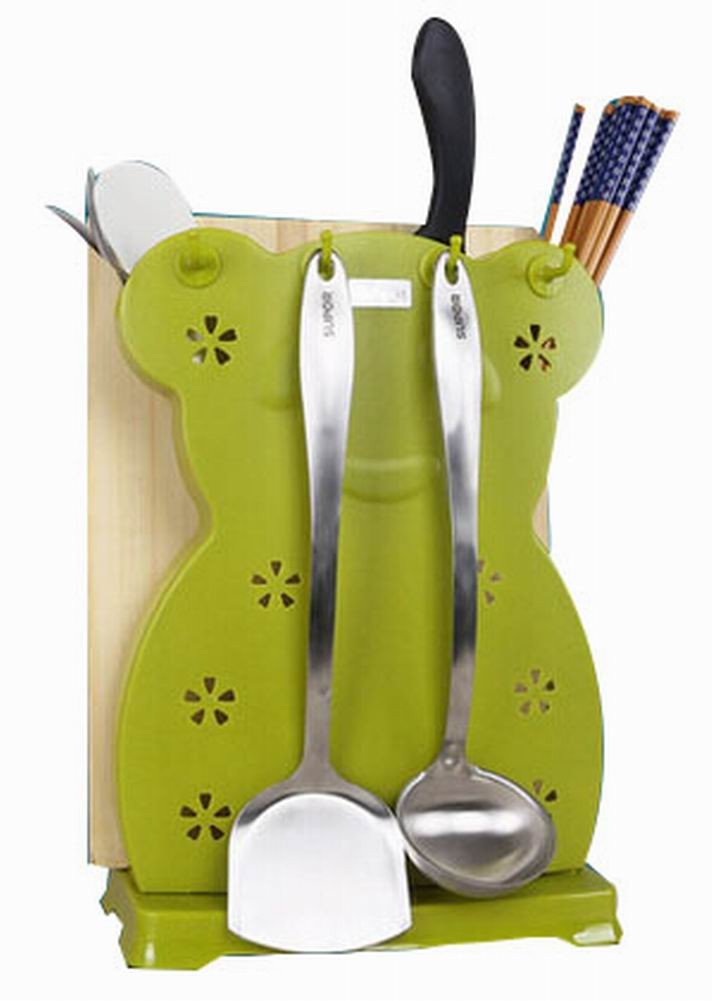 Practical Bear shape Knife Rack/Holder/Storage Knife Blocks for Kitchen, Green