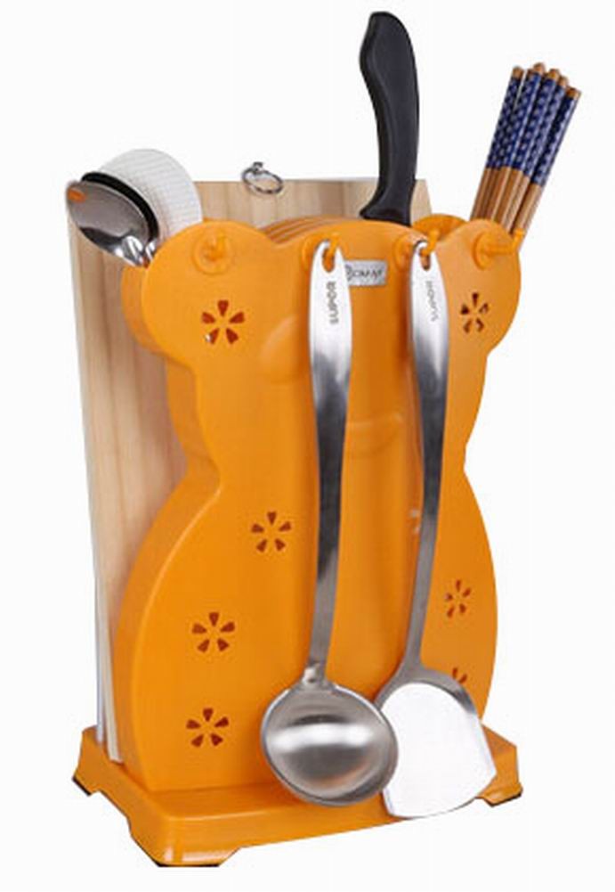 Practical Bear shape Knife Rack/Holder/Storage Knife Blocks for Kitchen, Orange