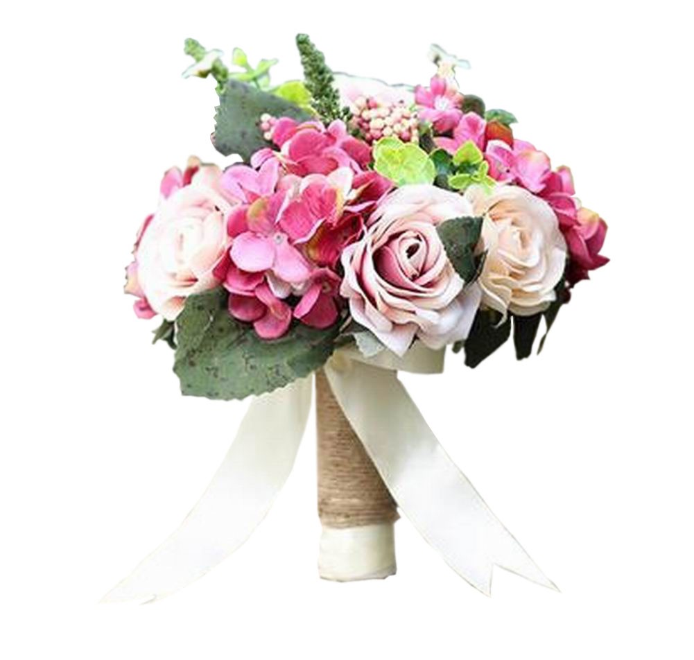 Romantic Wedding Bouquet Photography Props Artificial Flowers [Pink]