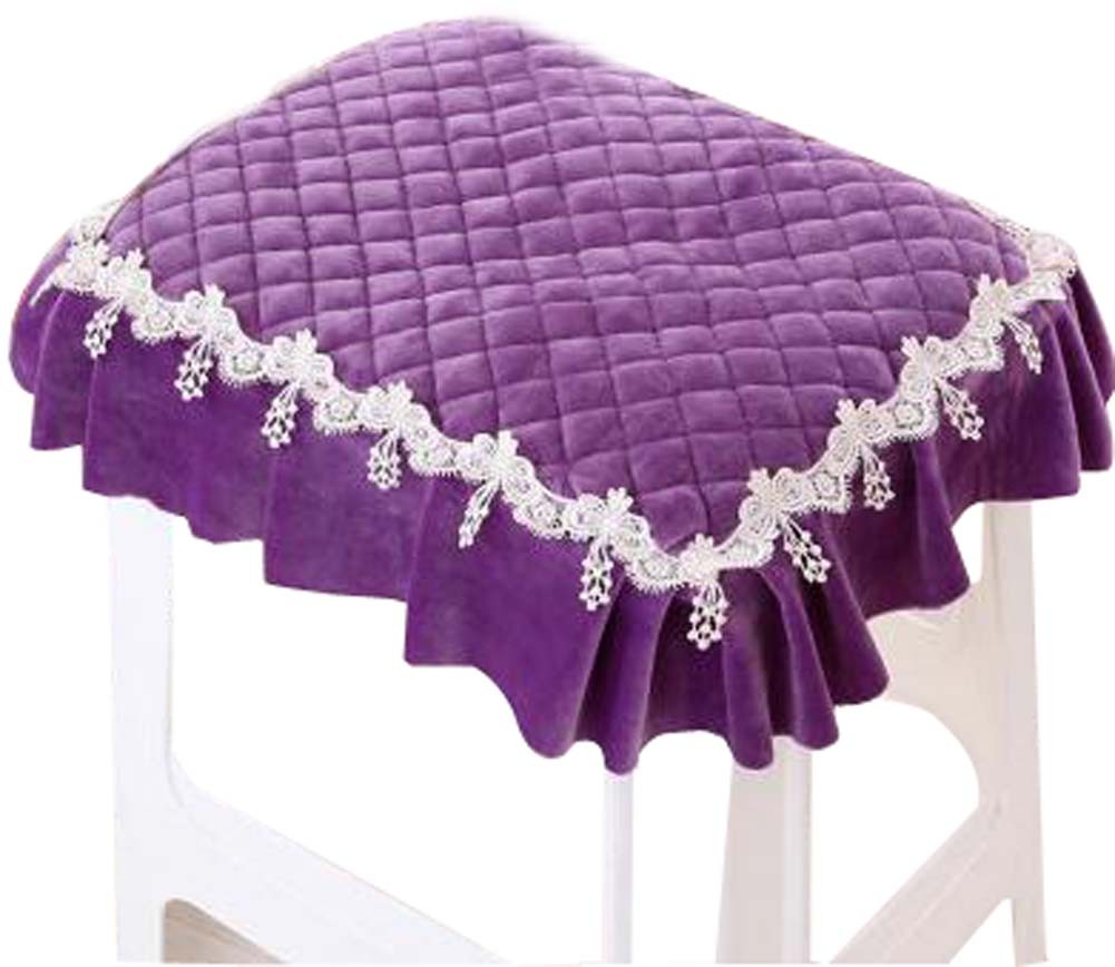 Pastoral Cloth Pad Stool Rectangular Chair Covers Slip Chair Cushion Purple