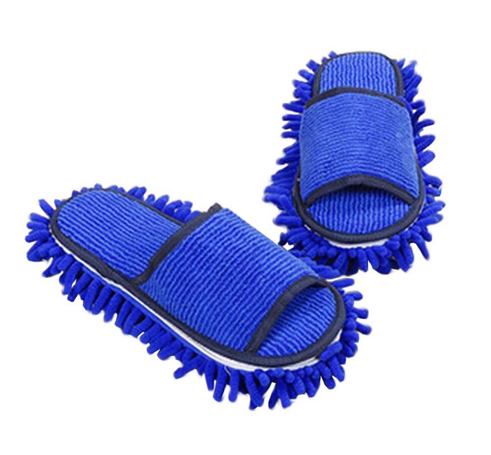 [Blue] Creative Detachable Mop Slippers Floor Cleaning Shoes