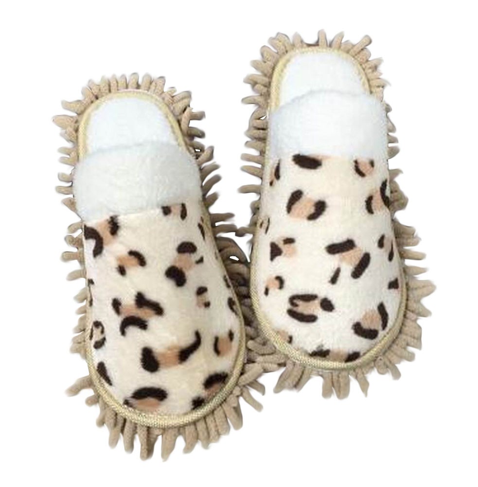 [Leopard] Creative Useful Mop Slippers Floor Cleaning Slippers
