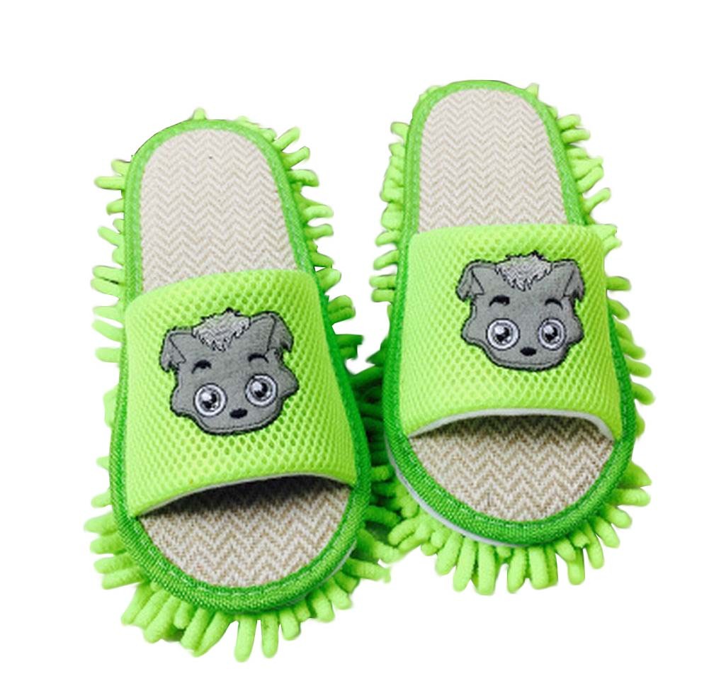 Useful Mop Slippers Floor Cleaning Slippers Mopping Shoes Green