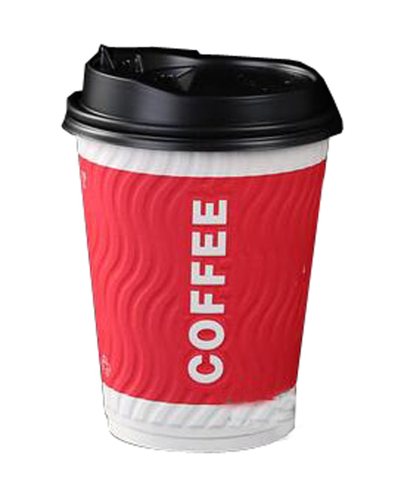 [Wave] Set of 50 Disposable Coffee Cups Paper Cups With Lids Hot Drink Cup