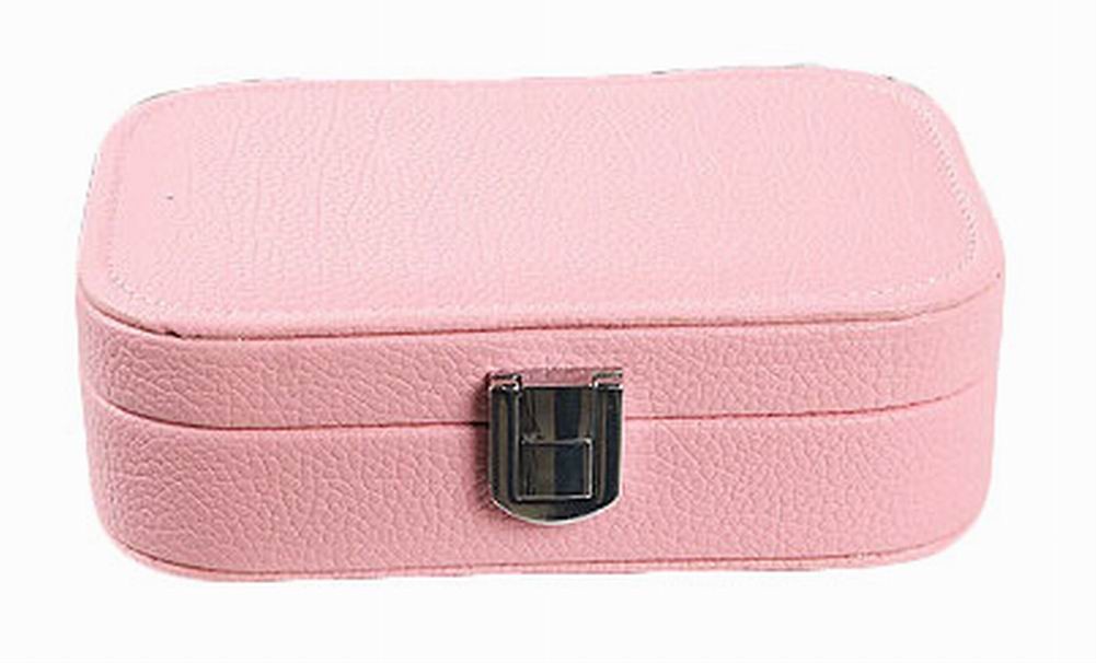 Exquisite Jewelry Box Jewelry Organizer Portable Ornaments Storage Case, Pink