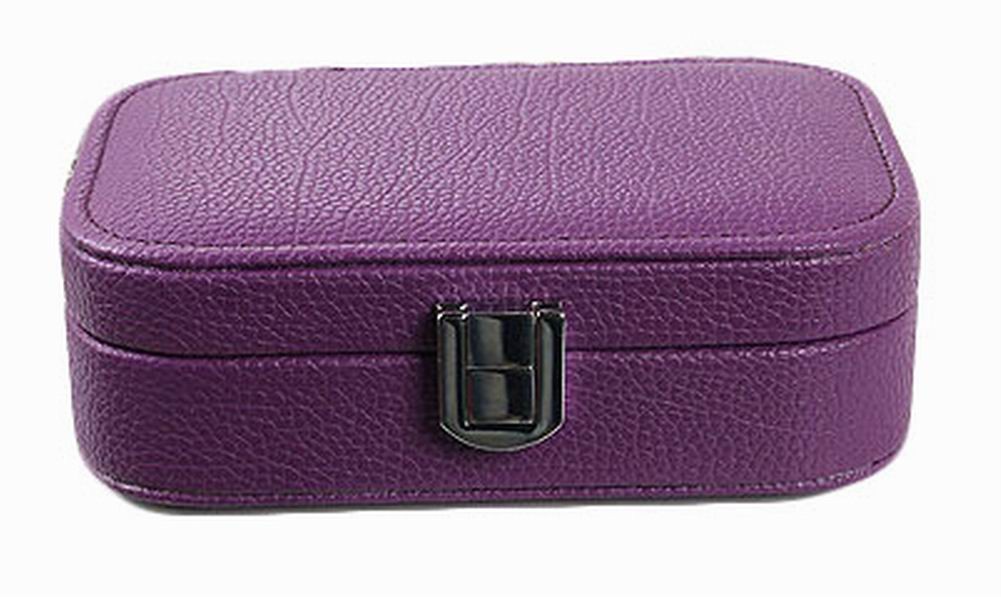 Exquisite Jewelry Box Jewelry Organizer Portable Ornaments Storage Case, Purple