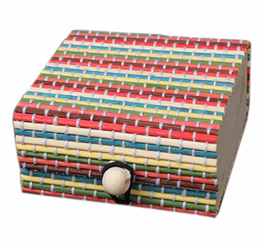 Set of 4 Vintage Novelty Box Jewelry Soapbox Storage Box Square Multicolor