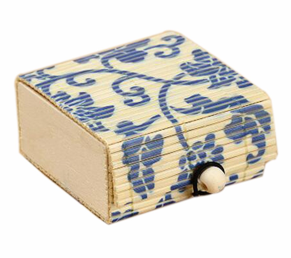 Set of 4 Vintage Novelty Box Jewelry Soapbox Storage Box Flower Blue