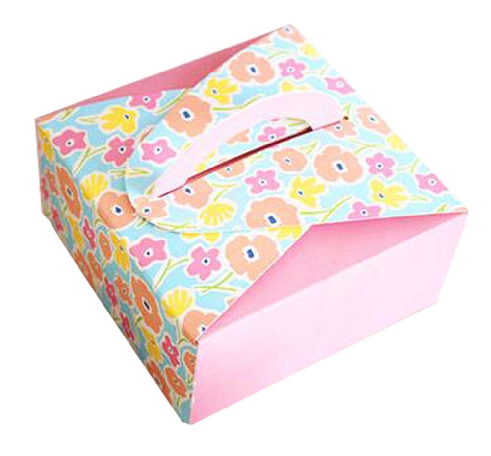 Set Of 10 Square Cute Cookies Box Baking Packaging Food Boxes Colorful