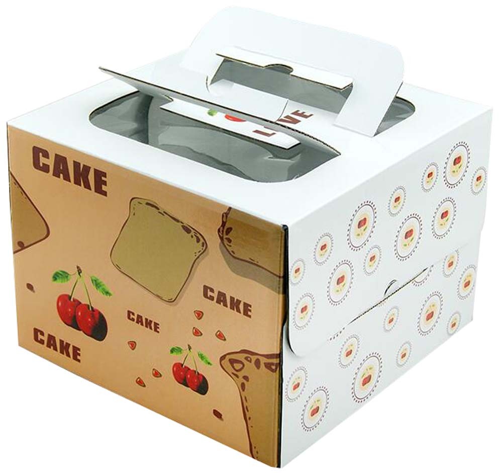Set Of 2 Fashion Square Cake Boxes Birthday Cake Boxes Paper Box Cherry
