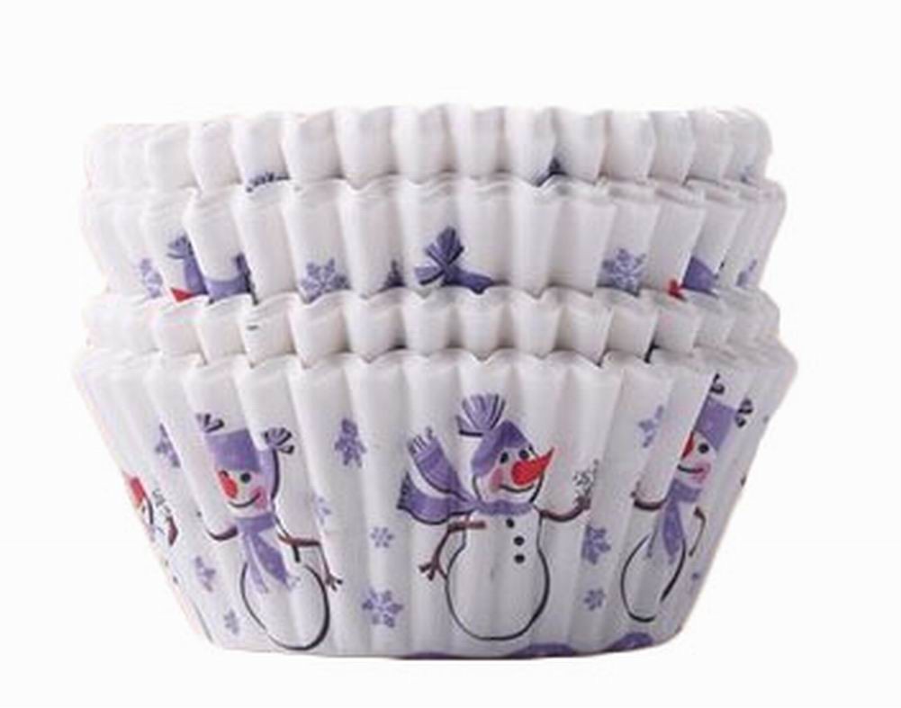 [Snowman]Heat-Resistant Baking Cups Round Cupcake Cups Muffin Cups, 200Pcs