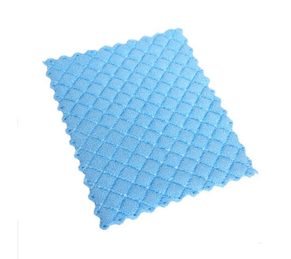 Set of 3 Dish Towels Water Absorption Cleaning Cloth Scouring Pad-Blue