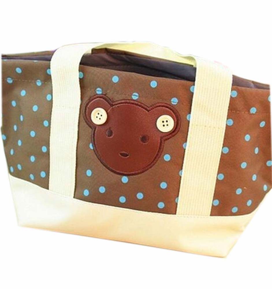 Fashionable High Capacity Lunch Picnic Box/Bento Drawstring Bags Brown