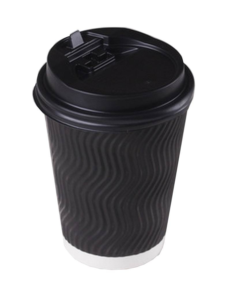 Set Of 50 Disposable Coffee Cups With Lids Disposable Paper Cup Black