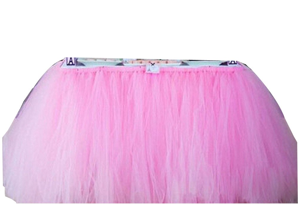 TUTU Tableware Tulle Table Skirt Tulle Table Cover for Party [Pink]