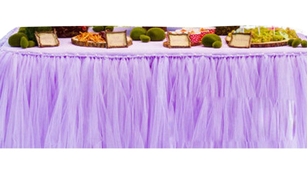 TUTU Tableware Tulle Table Skirt Tulle Table Cover for Party [Light Purple]