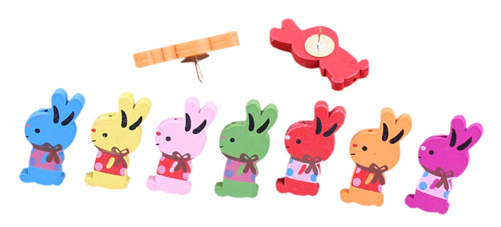 10PCS Creative Officemate Tacks Colored Thumbtack Lovely Push Pins, Rabbit
