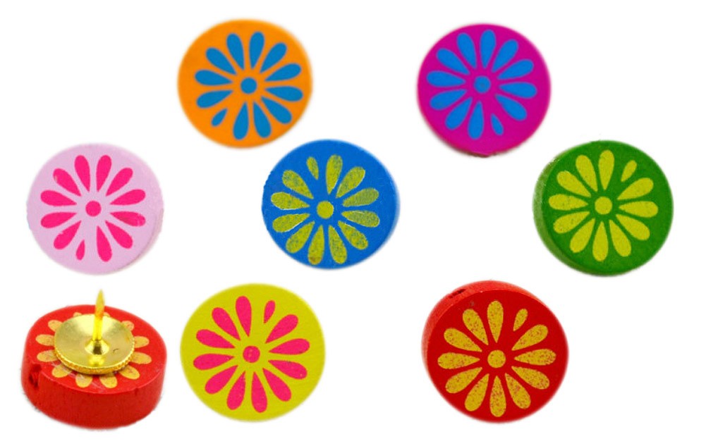 Set Of 40 Creative Decor Tacks/Thumbtack/Push Pins,Office Supplies,Round Flower