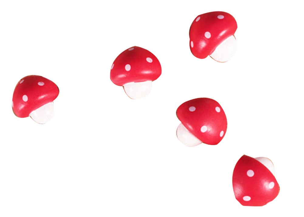 Creative Office Item/ Cute Red Mushroom Series Pushpins, Steel Point, 10 Piece
