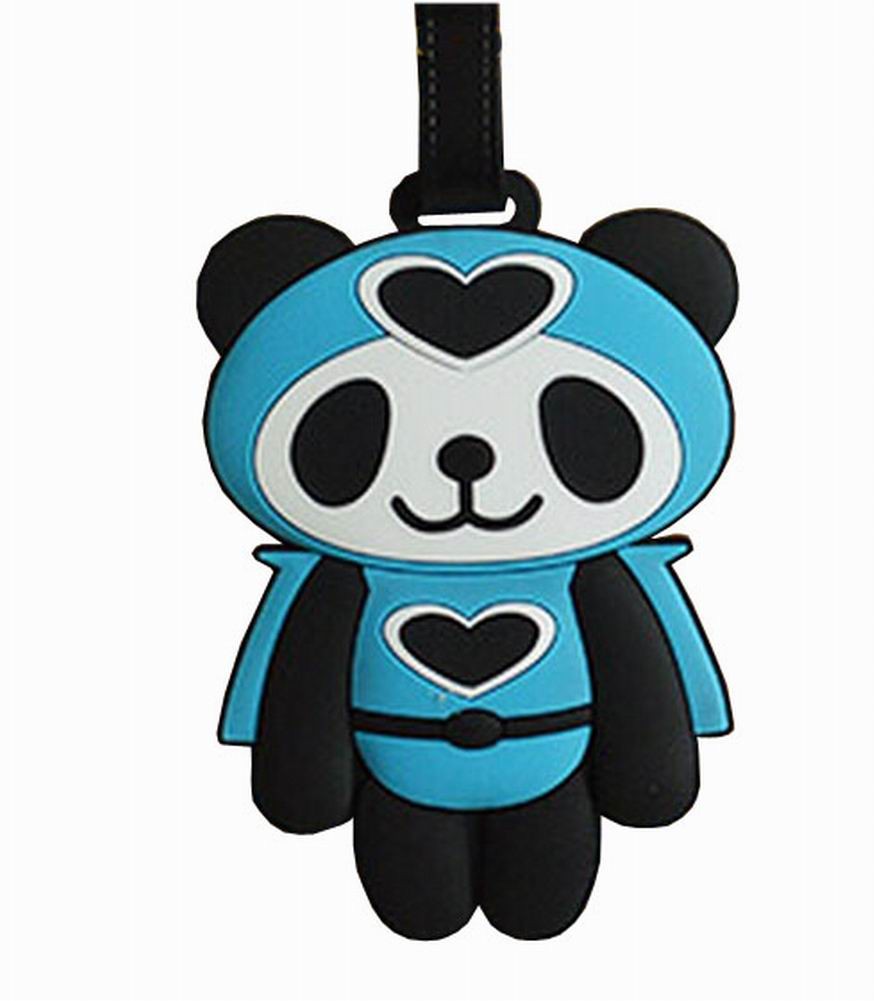 Cute Cartoon Panda Travel Accessories Travelling Luggage Tag/ID Holder BLUE