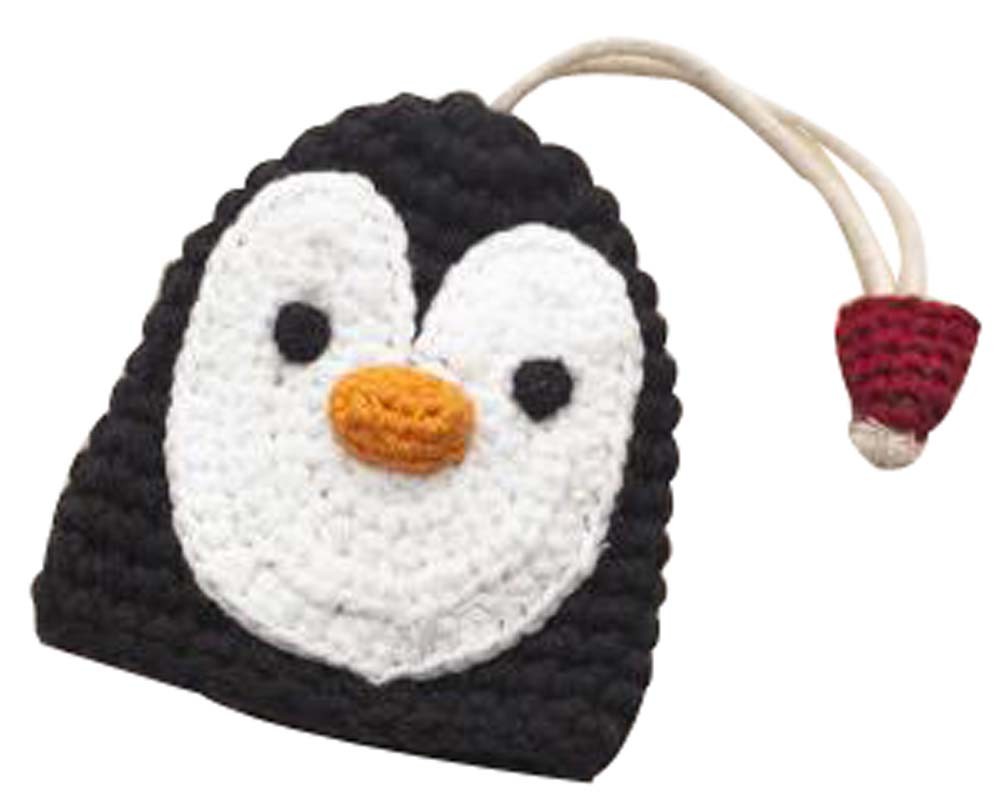 Cute pull-Wallets Hand-woven Wallets Key Chain Rings Black Penguin